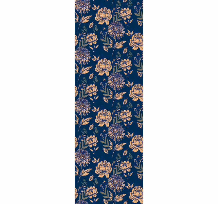 Retro roller blind in french provincial blue and yellow - TenStickers