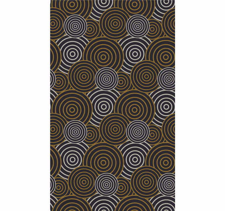 Retro roller blind with circular line patterns - TenStickers