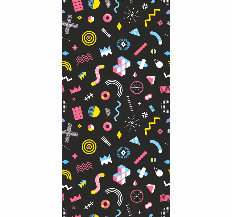 Retro roller blind with colorful memphis pattern - TenStickers