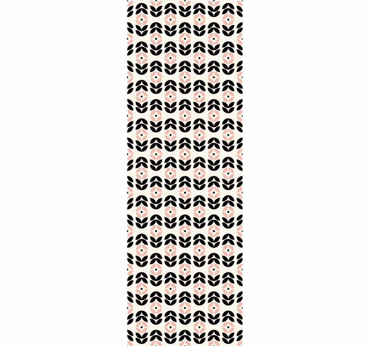 Retro roller blind in pink geometric flower pattern - TenStickers