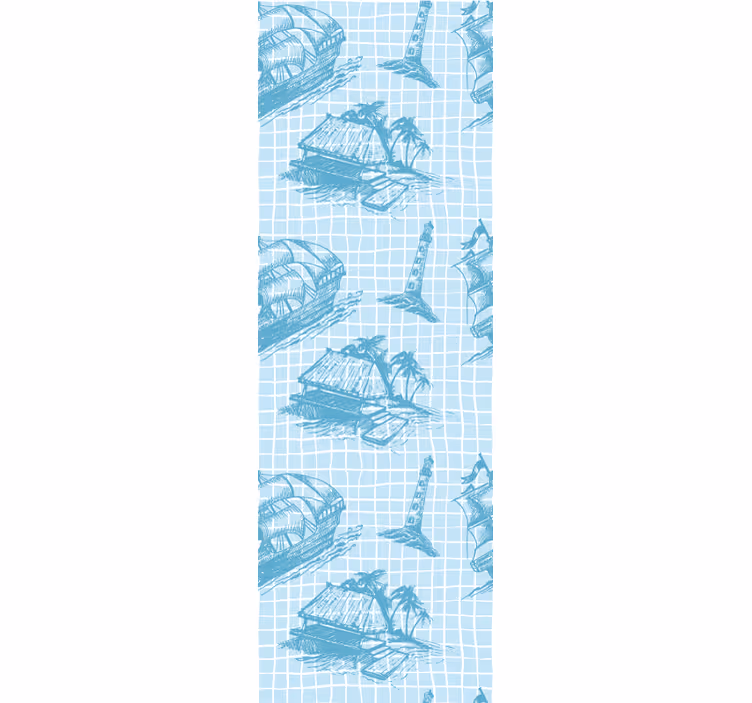 Retro roller blind in westwind toile pattern - TenStickers