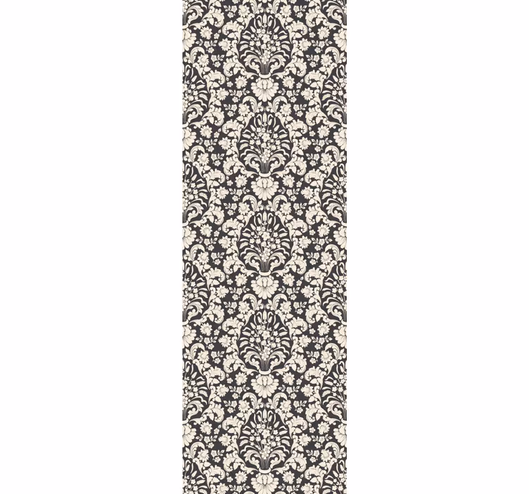 Retro roller blind with floral detail elements pattern - TenStickers
