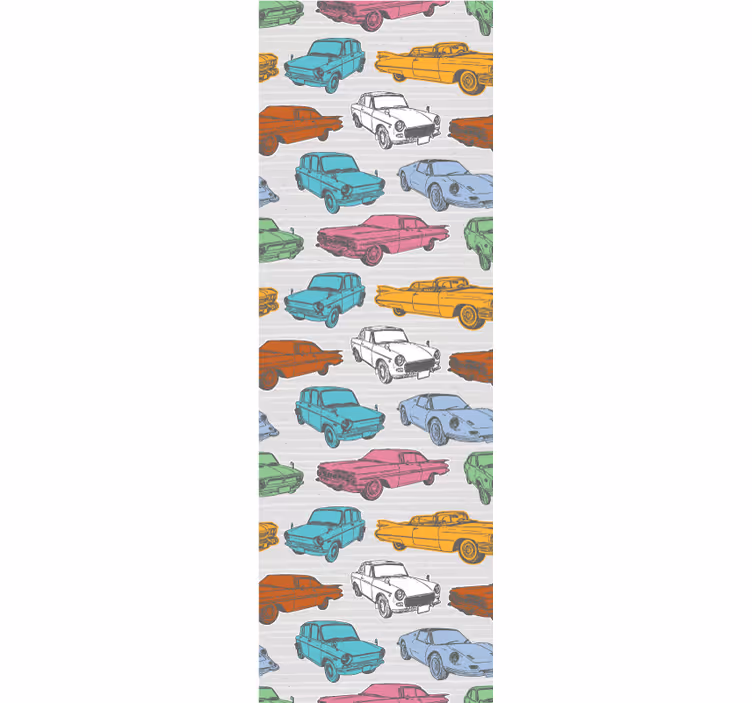 Retro roller blind colorful classic cars - TenStickers