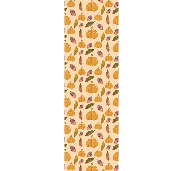 Retro roller blind with vintage pumpkins and leaves - TenStickers