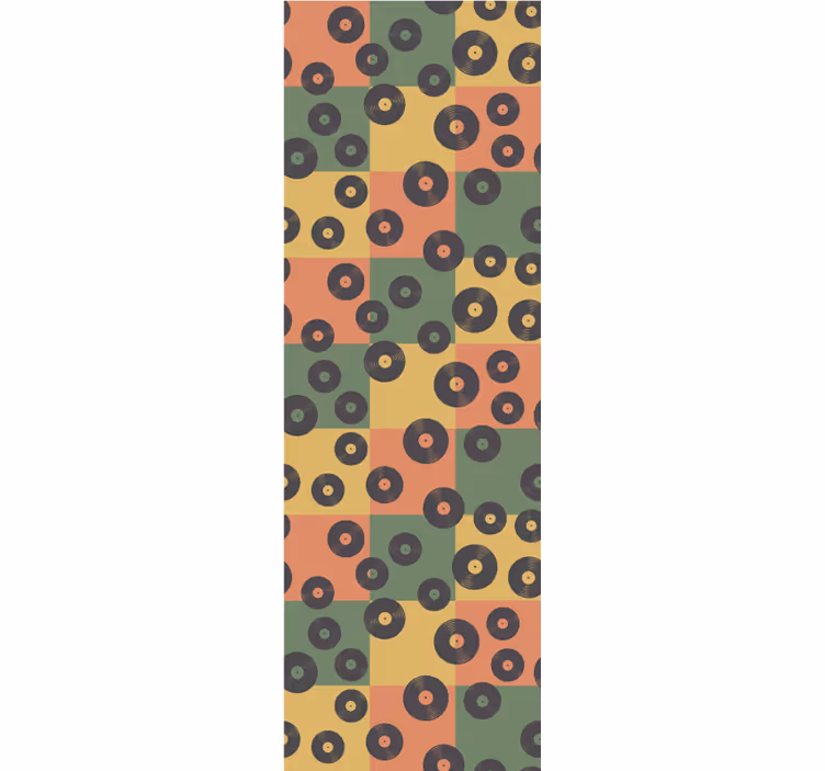 Retro roller blind colorful vinyl record pattern - TenStickers