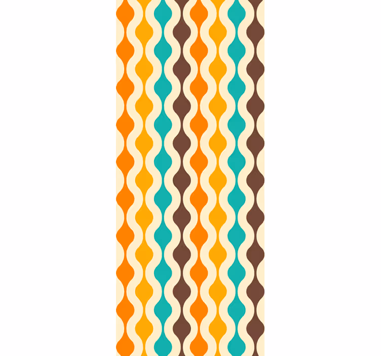 Retro roller blind curvy retro waves - TenStickers