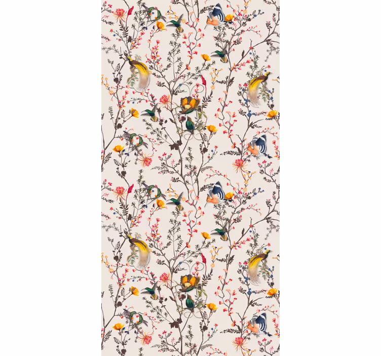 Retro roller blind with natural floral design - TenStickers