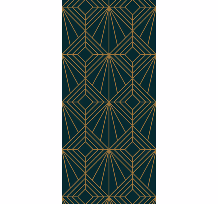 Retro roller blind with turquoise diamond pattern - TenStickers