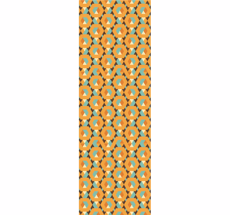 Retro roller blind with geometric serene shapes - TenStickers