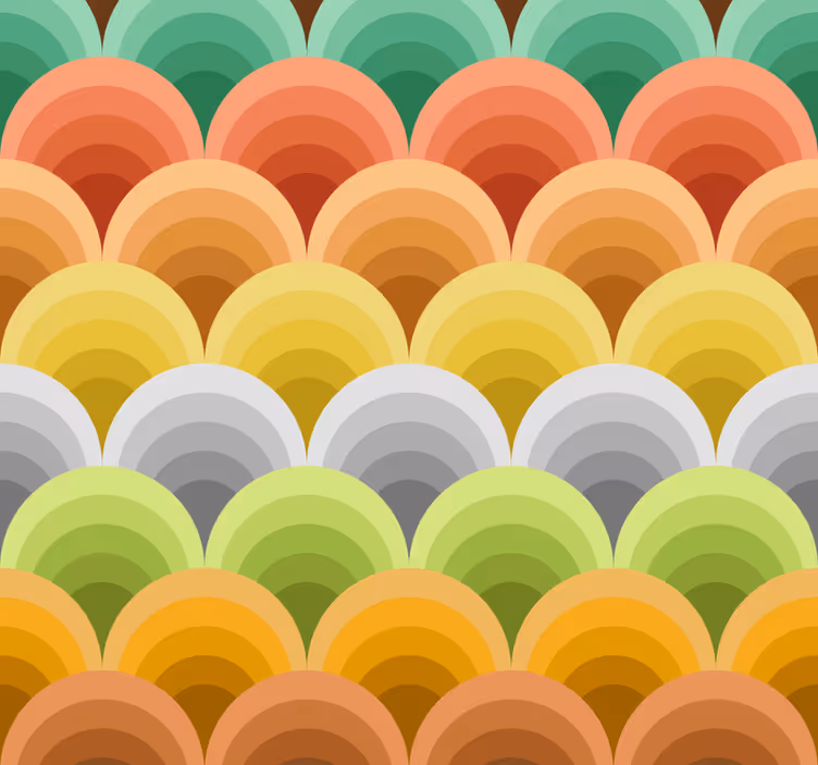 Retro roller blind vintage with orange circles - TenStickers