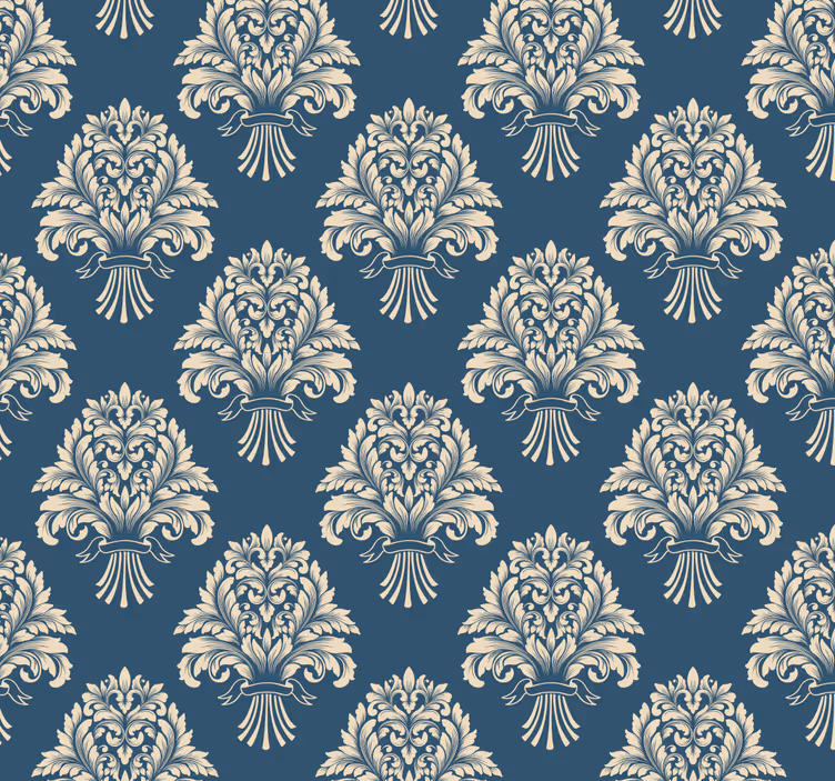 Retro roller blind baroque floral design - TenStickers