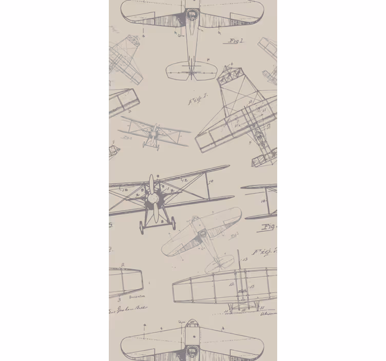 Retro roller blind vintage planes pattern - TenStickers