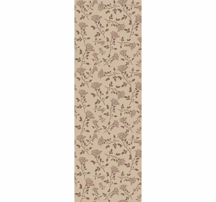 Retro roller blind in brown vintage rose pattern - TenStickers