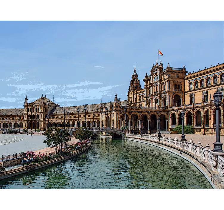 Living room blind plaza españa in seville - TenStickers