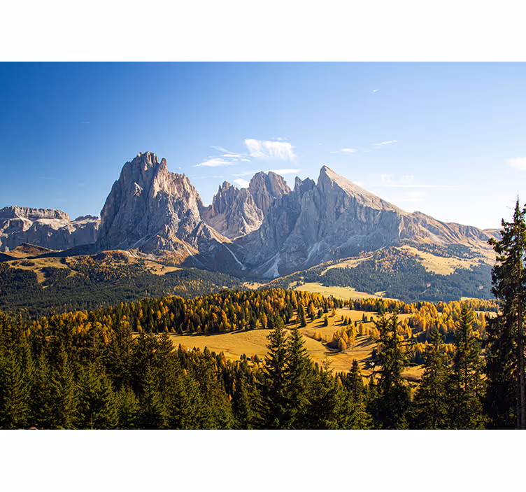 Living room blind green mountains and valleys - TenStickers
