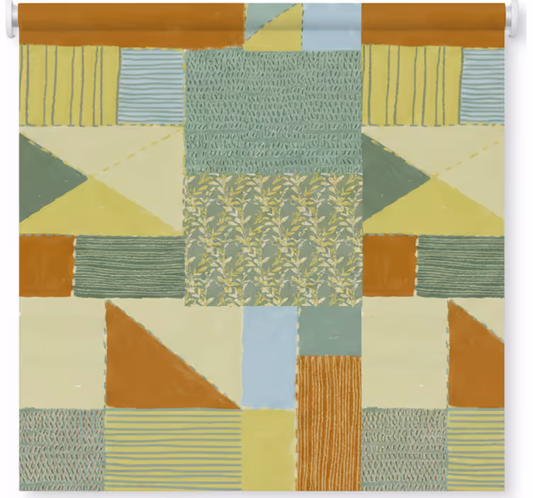 Living room blind in patchwork colorful triangle design - TenStickers
