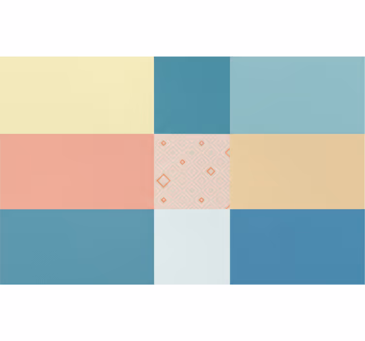 Living room blind in colorful retro patchwork - TenStickers