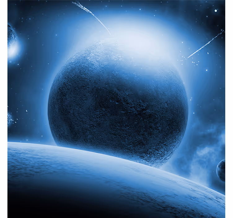 Living room blind with a stunning lunar view - TenStickers