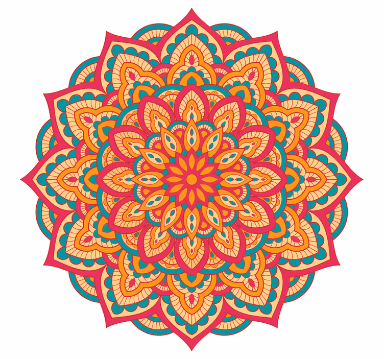 Blind bedroom with vibrant mandalas - TenStickers