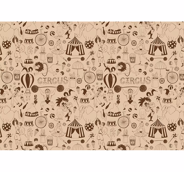 Blind beige retro brown circus element pattern - TenStickers