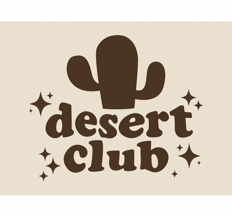 Blind beige psychedelic desert cactus retro design - TenStickers