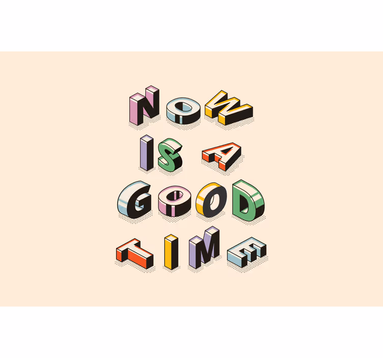 Blind beige now is a good time colorful retro design - TenStickers