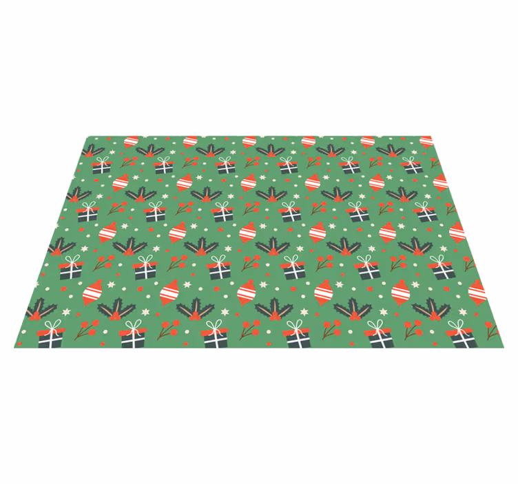 Christmas placemats with festive ornament design - TenStickers