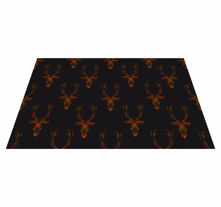 Christmas placemats with plaid reindeer shapes - TenStickers