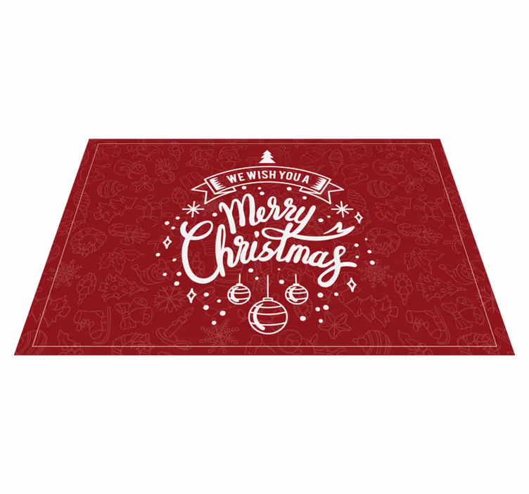 Red holiday greeting Christmas placemats - TenStickers