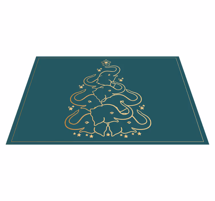 Christmas placemats elegant elephant tree - TenStickers