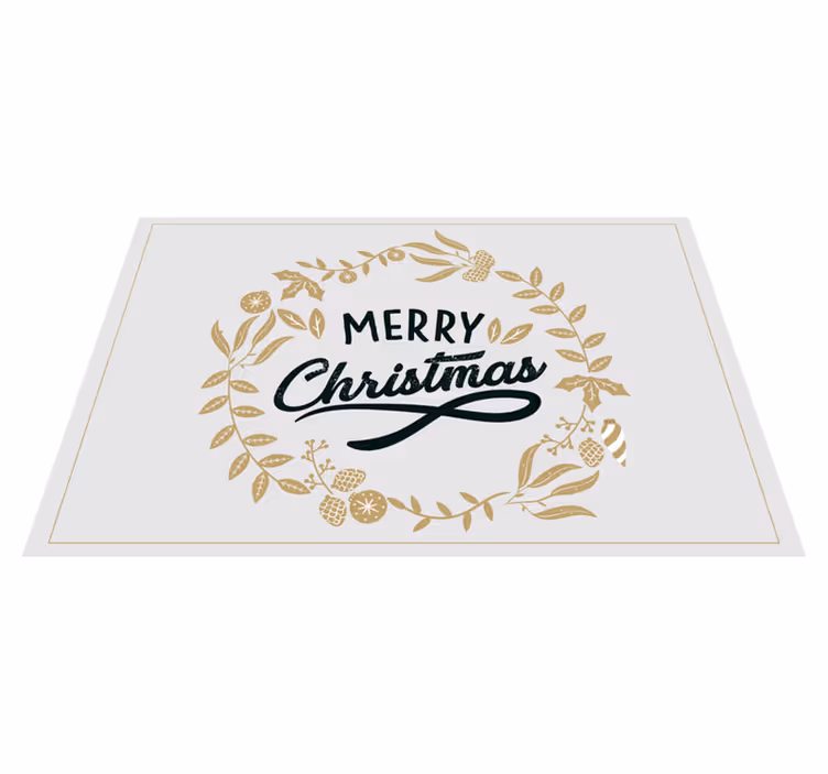 Christmas placemats merry christmas wreath - TenStickers