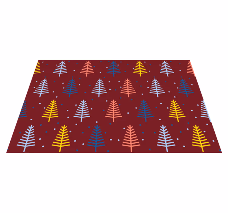 Christmas placemats with colorful tree design - TenStickers