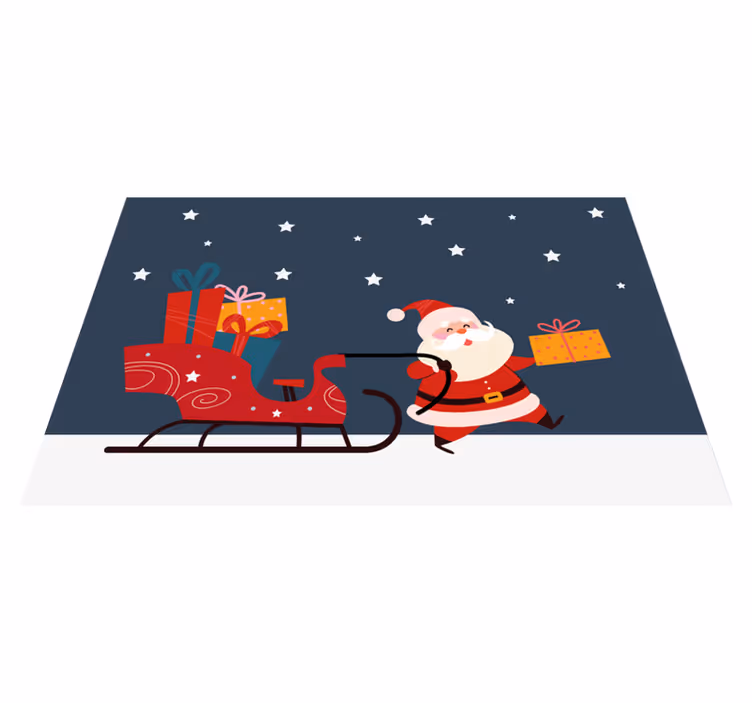Christmas placemats santa sleigh presents - TenStickers