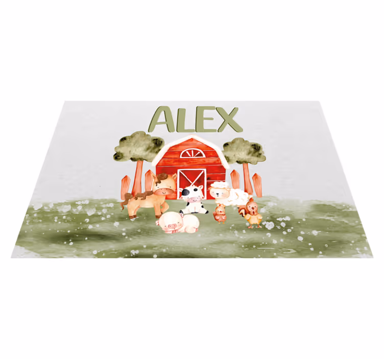 watercolor cute farm home placemats - TenStickers