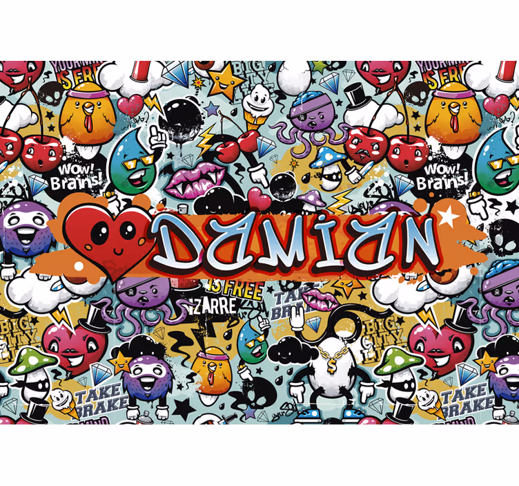 different emoticons Urban Art Wall Mural - TenStickers