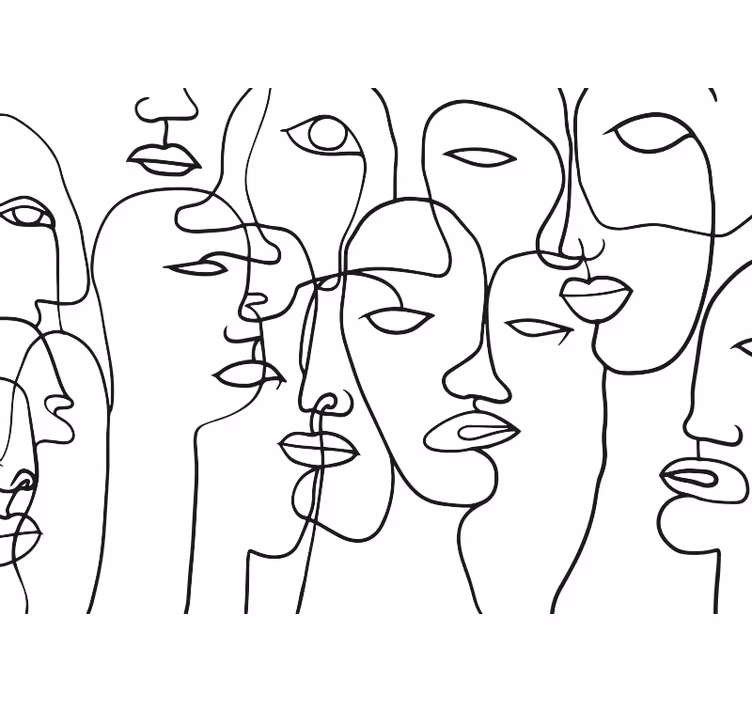 Face pattern Abstract Wall Murals - TenStickers