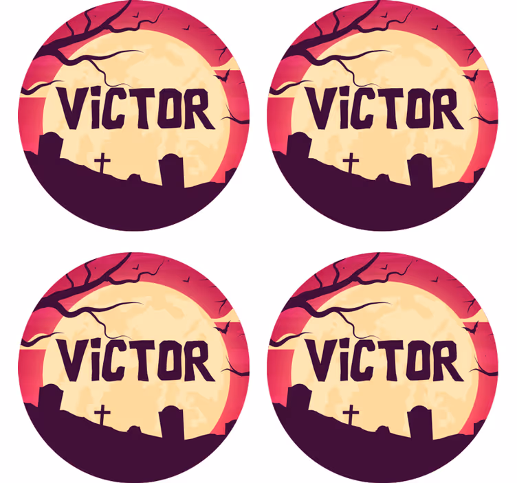 Halloween coaster spooky moonlit scene - TenStickers