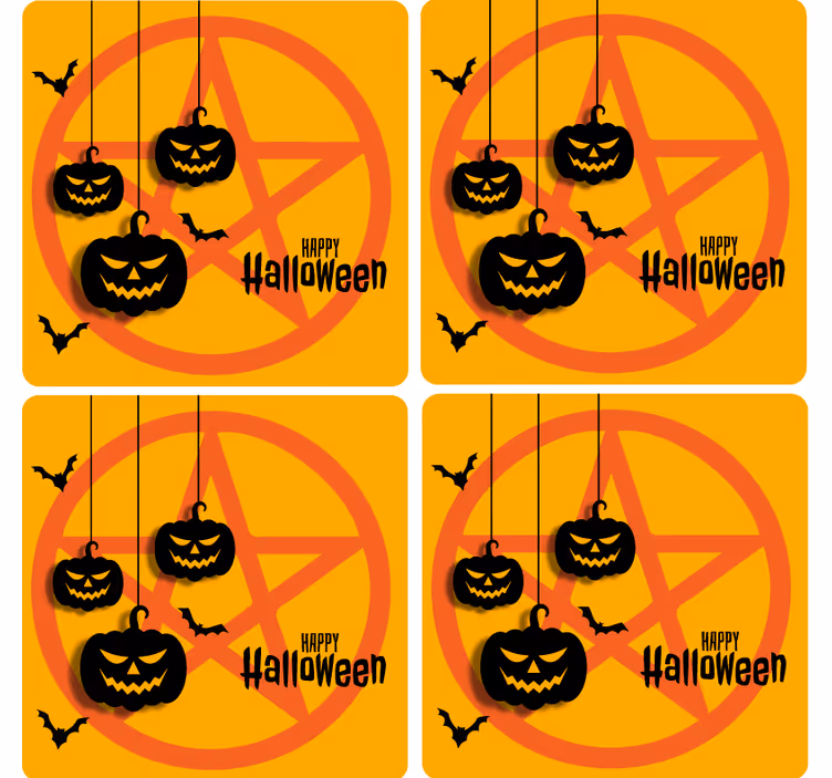 Spooky Pumpkin Motif Halloween coaster - TenStickers