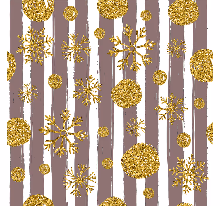 Gold balls and snowflakes christmas coaster - TenStickers