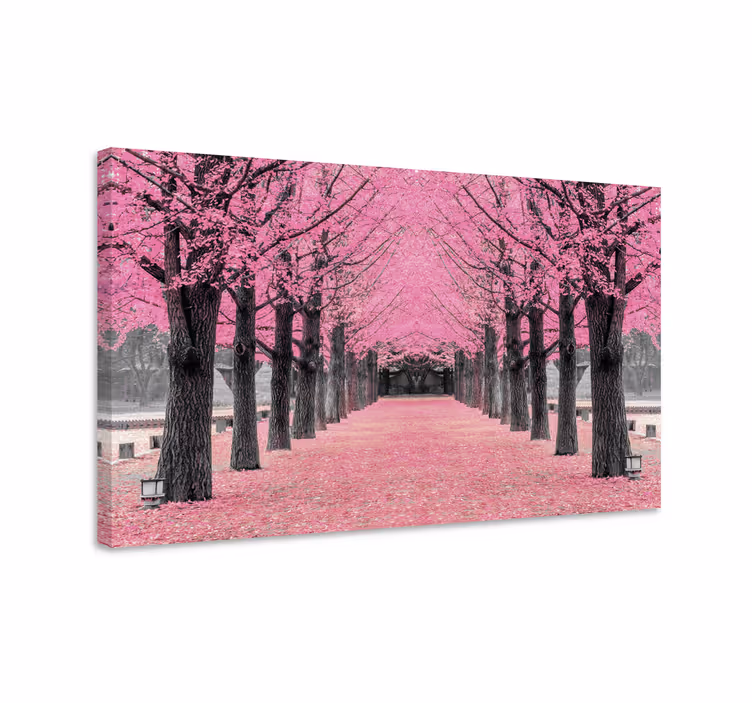 Pink trees forest canvas pictures for hallway - TenStickers