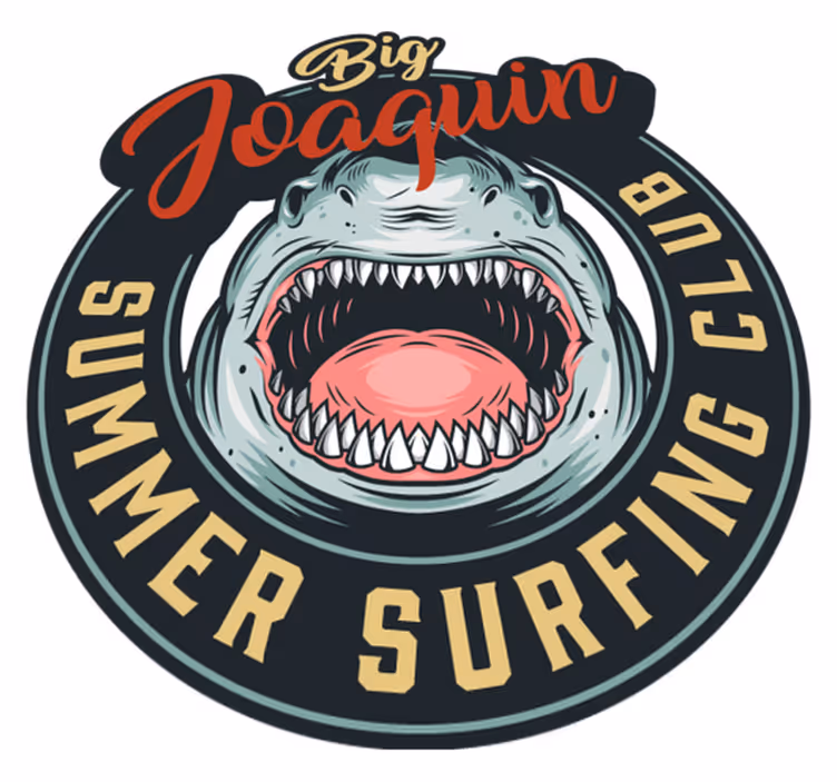 Vintage Big Shark logo animal rug - TenStickers