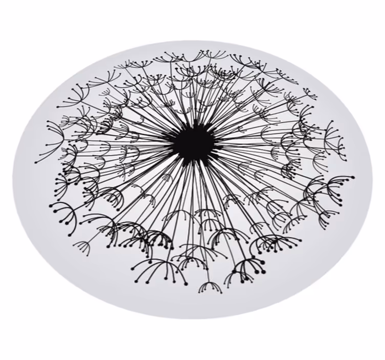 Dandelion Silhouette floral vinyl rug - TenStickers