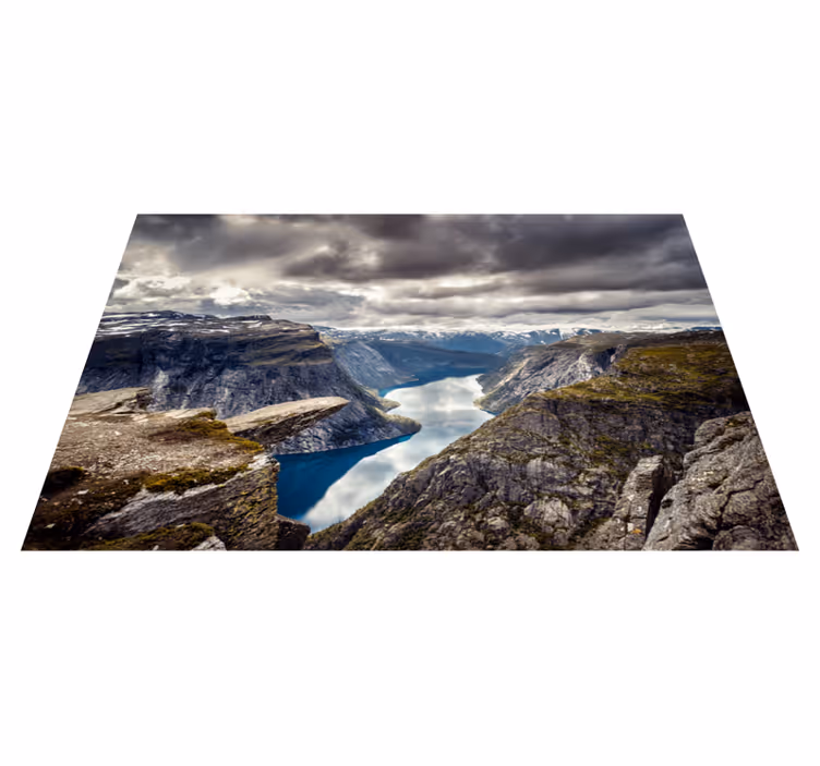 Trolltunga Norway nature vinyl rug - TenStickers