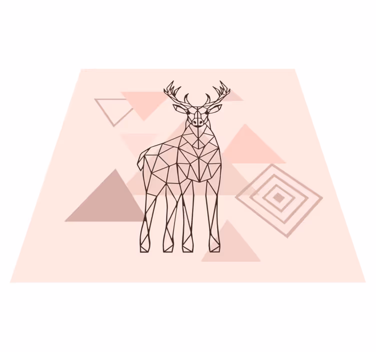 Scandinavian Polygonal Reindeer vinyl rug - TenStickers