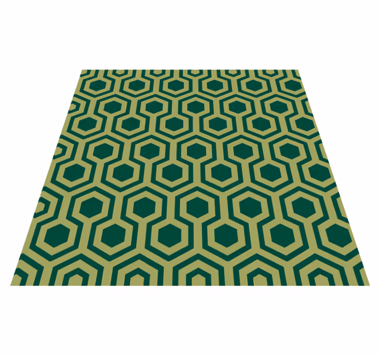 Vintage green hexagon tiles carpet - TenStickers
