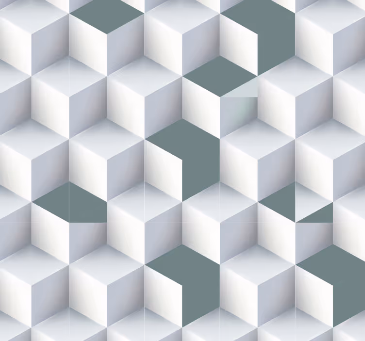 3D labyrinth of cubical rooms 3D Wallpaper - TenStickers