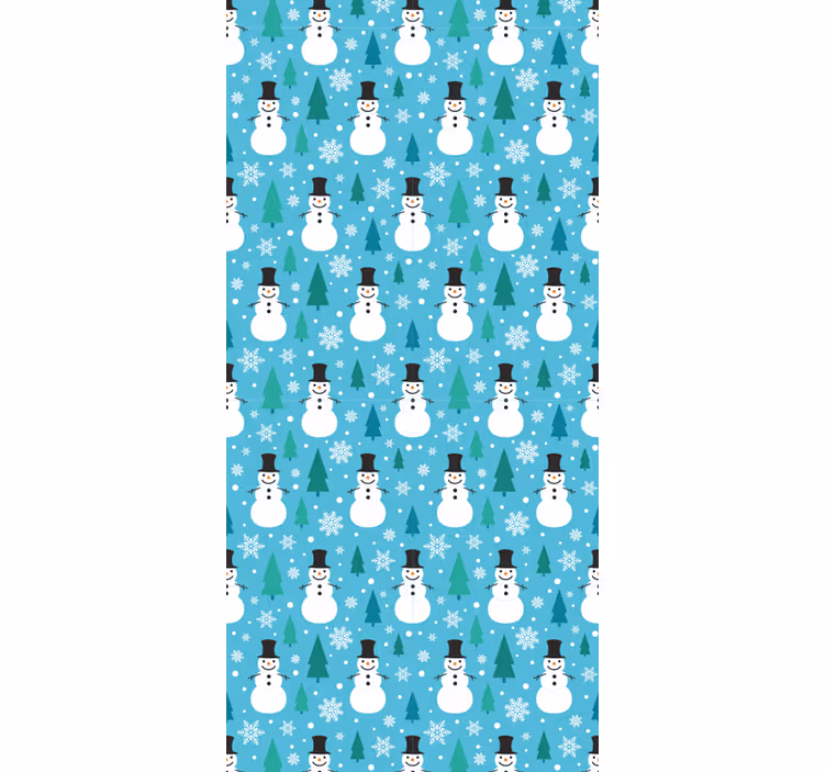 Snowman Festive Pattern holiday christmas wallpaper - TenStickers