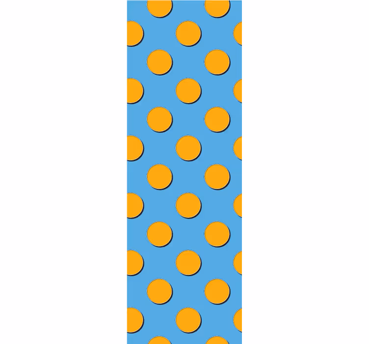 Polka dots wallpaper orange dots on blue background - TenStickers