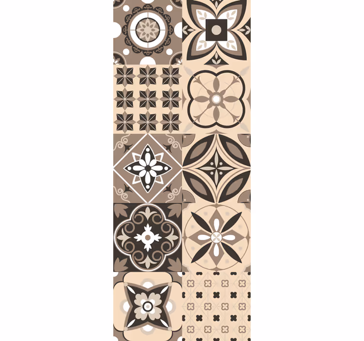Brown classic tiles textured wallpaper - TenStickers