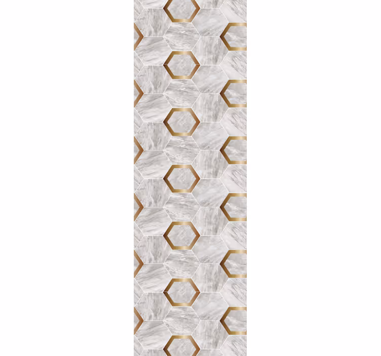 Hexagon Pattern Design marble effect wallpaper - TenStickers